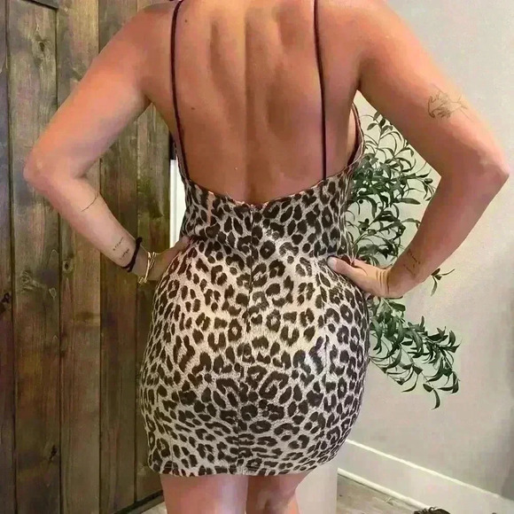 T.C. Elli's Fresh Eclectic Collection Leopard Mini Dress Sz Small - Picture 12 of 12